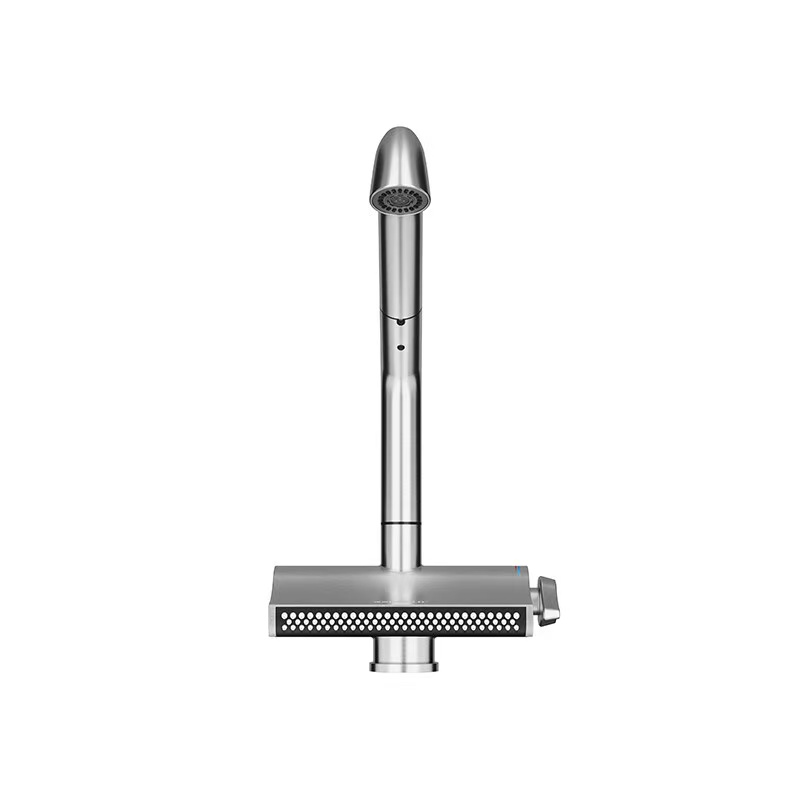 980222-3.BN5.0冷热厨房抽拉龙头.不锈钢拉丝/枪灰.370*221*205mm