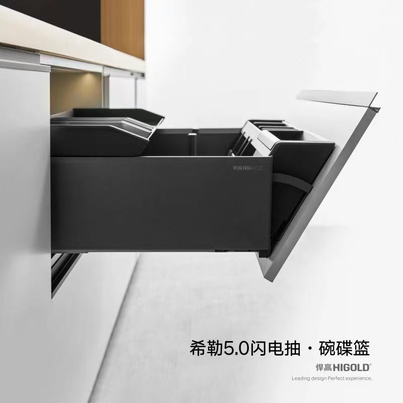 303715.希勒5.0系列.闪电抽碗碟篮.太空铝.高级灰.900柜