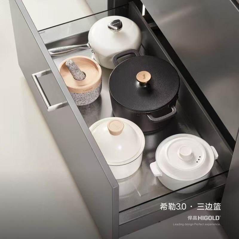 303551S/303561S.希勒3.0系列.碗篮/三边篮.高级灰.900柜【升级款】18寸隐藏轨